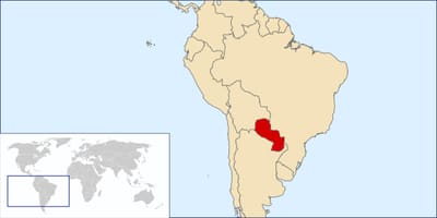 પેરાગ્વે સ્થાન પર વિશ્વના નકશા